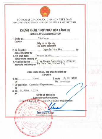 Get stamp of Mofa for consular certification - Vietnam Travel ...